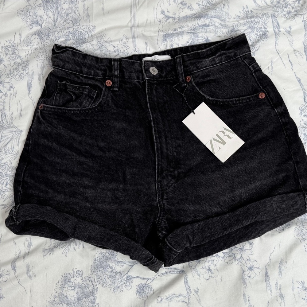 Zara High Waist Black Women's Shorts size 8 - Picture 7 of 9